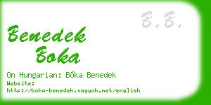 benedek boka business card